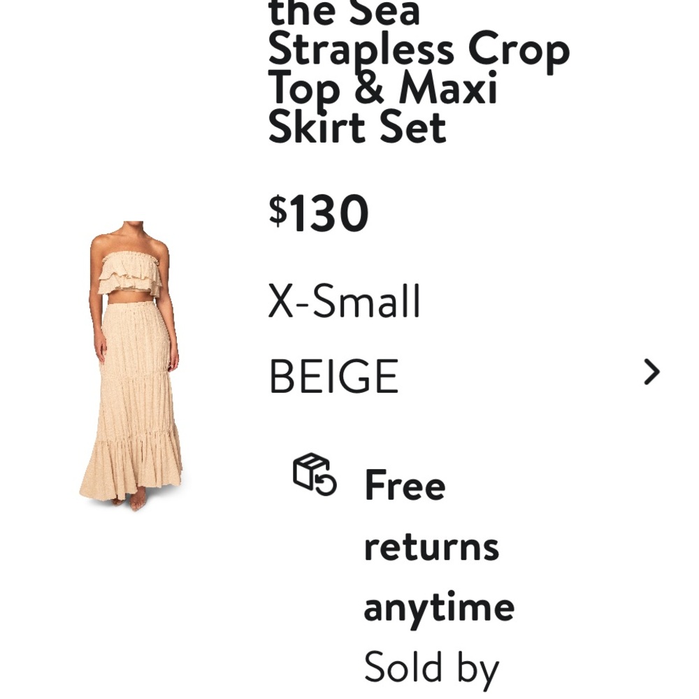 Beige Strapless Crop Top & Maxi Skirt Set